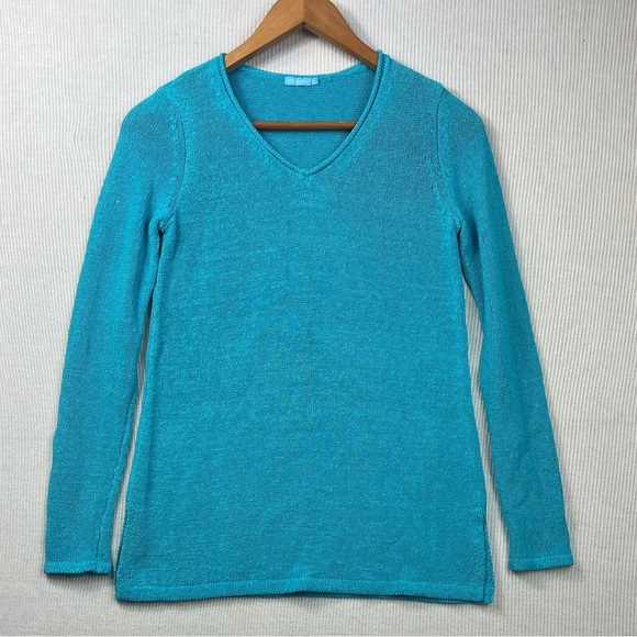J. McLaughlin Women’s XS Callum Sweater V-Neck Teal - Picture 1 of 8